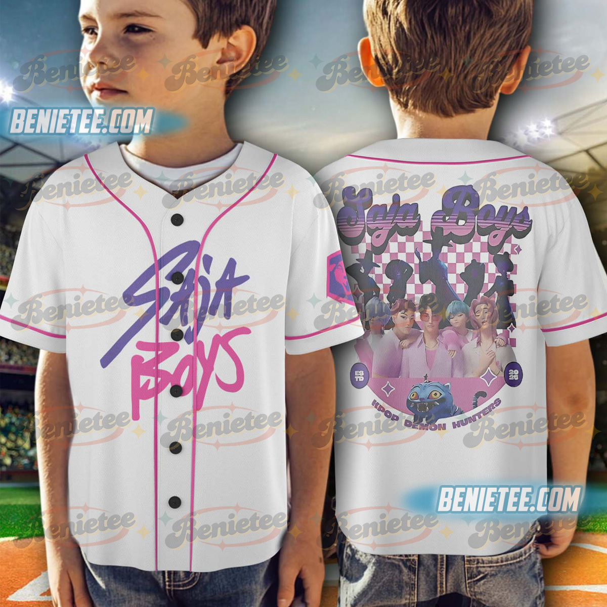 Kpop Demon Hunter Saja Boys Baseball Jersey - Image 5