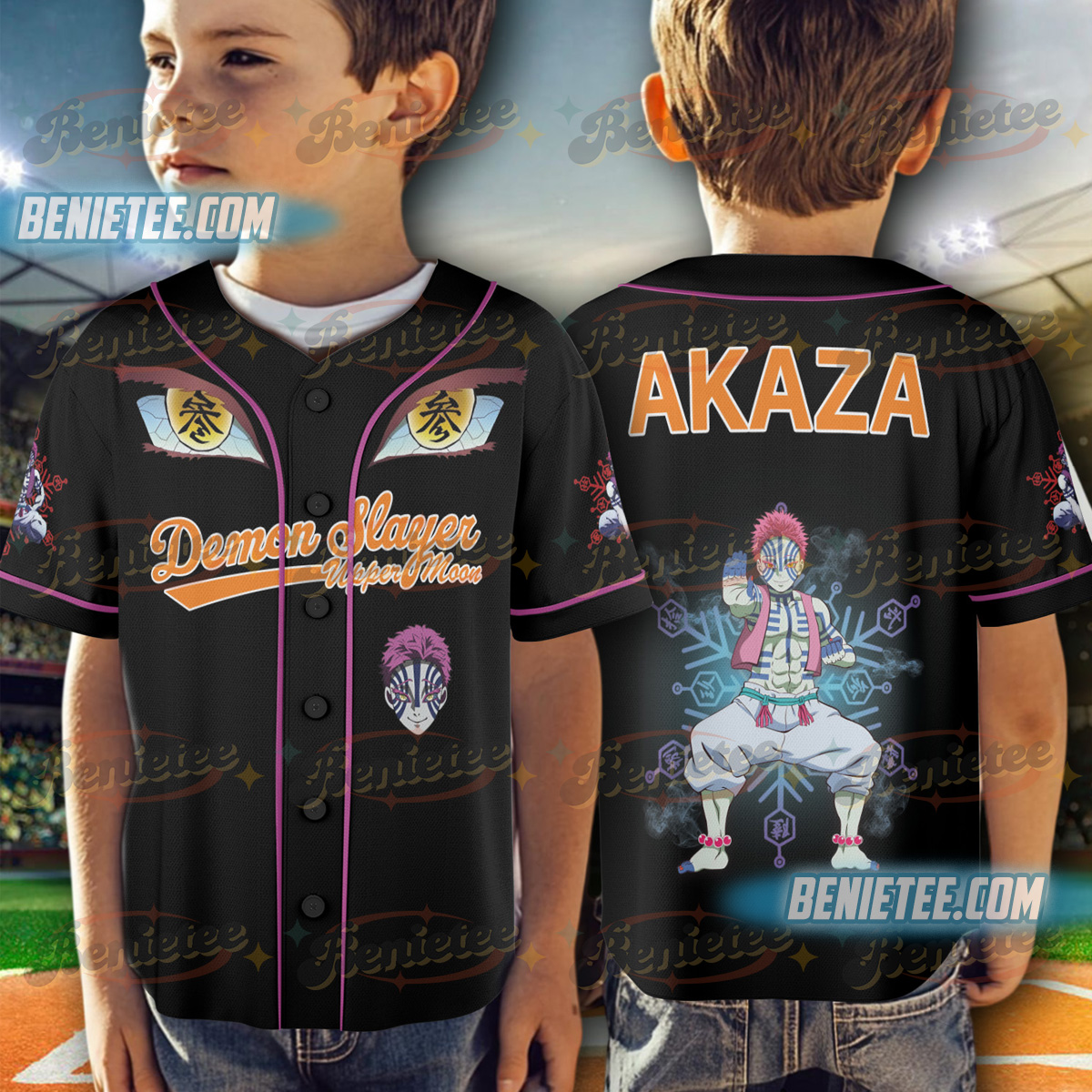 Akaza- Upper Moon Demon Slayer Jersey - Image 4