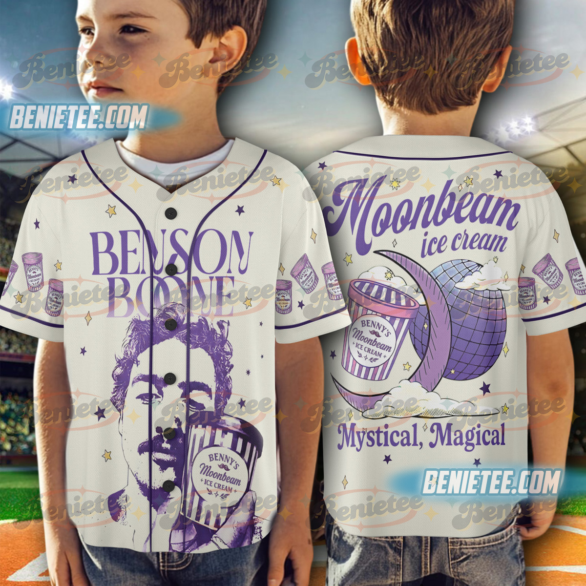 Benson Boone Moonbeam Ice Cream Baseball Jersey, America Heart Tour shirt, Tour Album 2025 Concert Jersey - Image 5