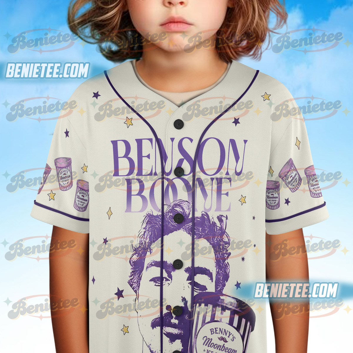 Benson Boone Moonbeam Ice Cream Baseball Jersey, America Heart Tour shirt, Tour Album 2025 Concert Jersey - Image 6