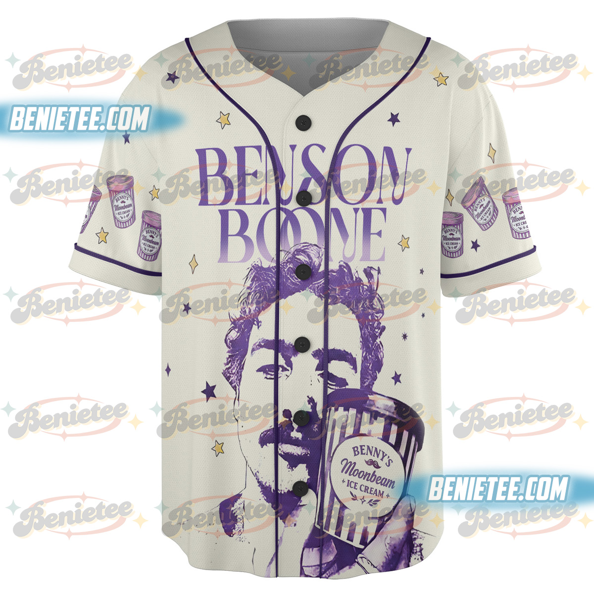 Benson Boone Moonbeam Ice Cream Baseball Jersey, America Heart Tour shirt, Tour Album 2025 Concert Jersey - Image 2