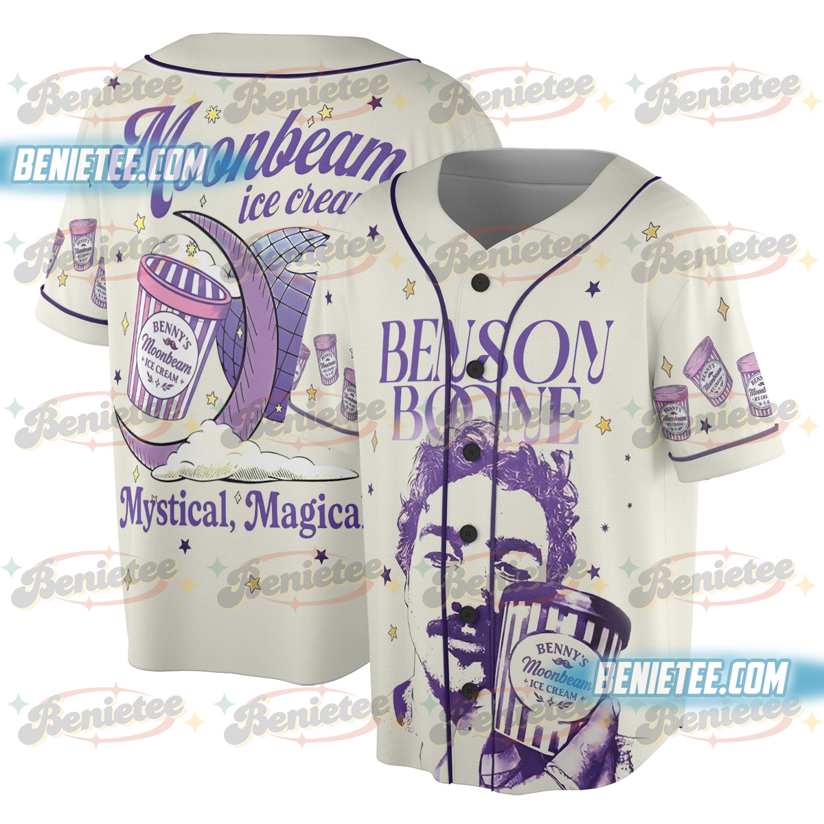 Benson Boone Moonbeam Ice Cream Baseball Jersey, America Heart Tour shirt, Tour Album 2025 Concert Jersey - Image 4
