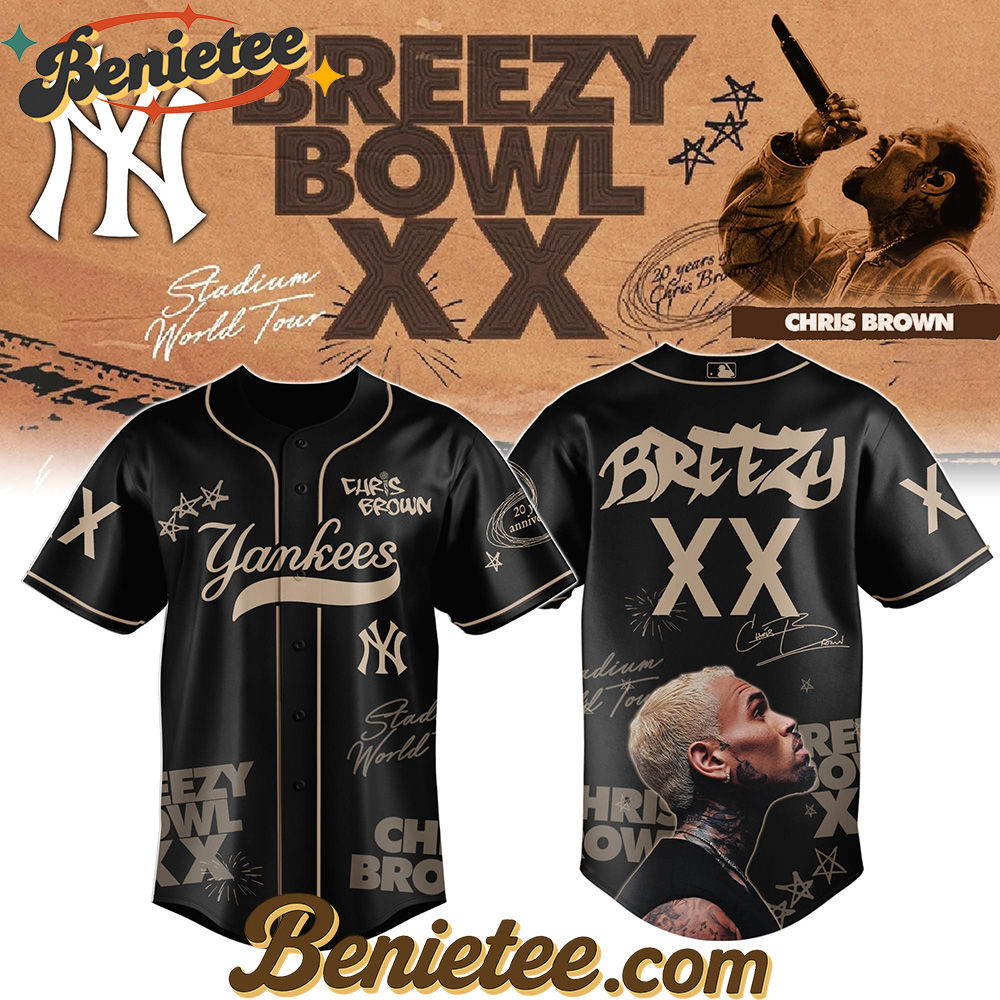 All Team MLB New York Yankees x Chris Brown Breezy Bowl XX World Tour 2025 Jersey Editions Limited, Custom Baseball Jersey, Breezy Bowl XX Stadium World Tour Baseball Jersey - Image 2