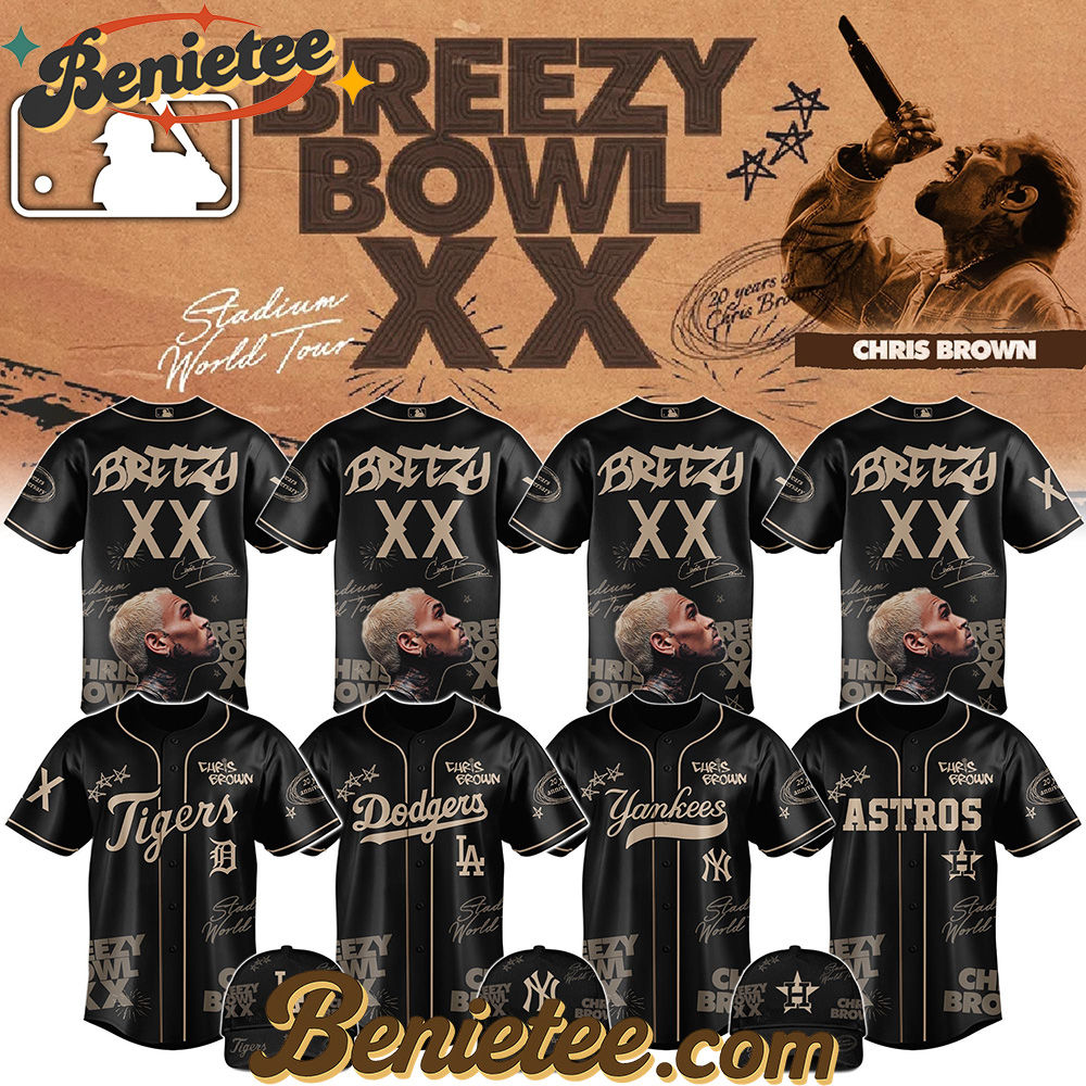 MLB x Chris Brown Breezy Bowl XX World Tour 2025 Jersey Editions Limited Black, Custom Baseball Jersey, Breezy Bowl XX Stadium World Tour Baseball Jersey