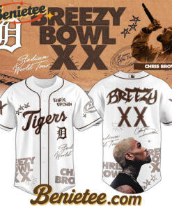 Alternative view of MLB x Chris Brown Breezy Bowl XX World Tour 2025 Jersey Editions Limited White, Custom Baseball Jersey, Breezy Bowl XX Stadium World Tour Baseball Jersey
