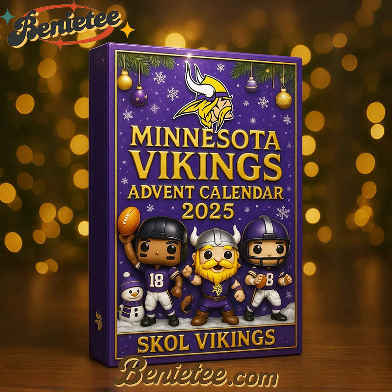 Minnesota Vikings Advent Calendar 2025 65th Anniversary Christmas Gift, Christmas Idea, Christmas Countdown Advent Calendar Gift Box with 24 Acrylic Ornaments - Image 2