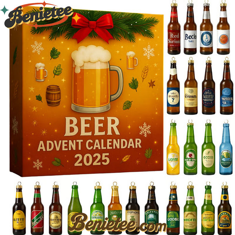 MUST-HAVE Beer Whiskey Advent Calendars, Christmas Countdown Advent Calendar Gift Box with 24 Acrylic Ornaments - Image 2