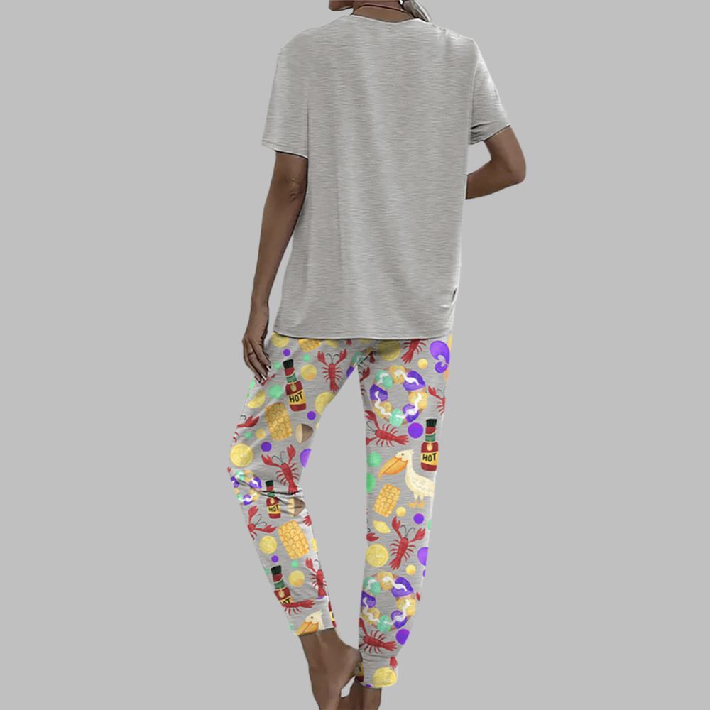 Mardi Gras LOUISIANA Casual Pajama Set For Women - Image 3