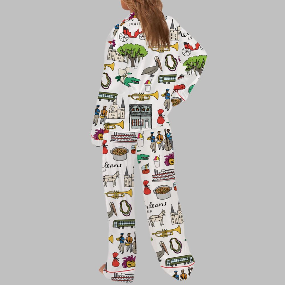 Mardi Gras New Orleans Pajama Set For Women - Image 3