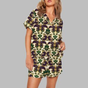 Mardi Gras Print Pajama Set