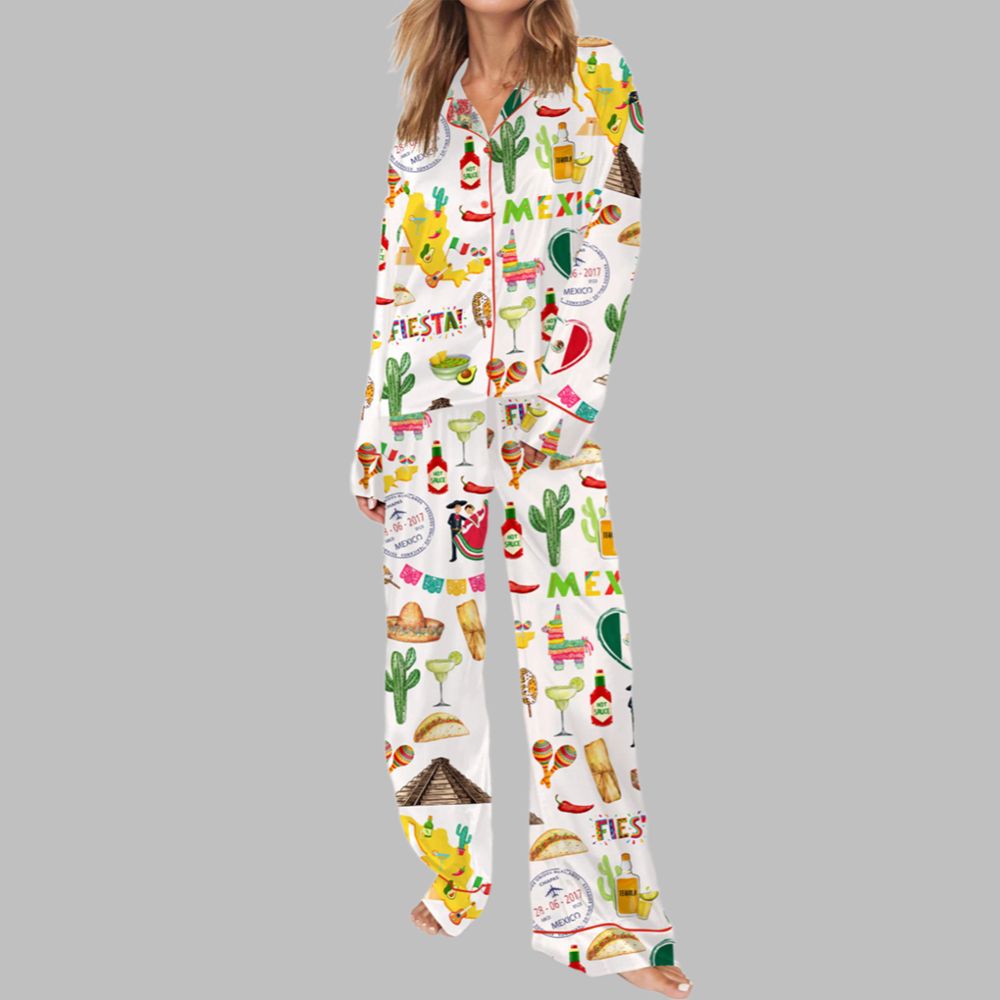Mexico Print Pajama Set For Women - Image 3
