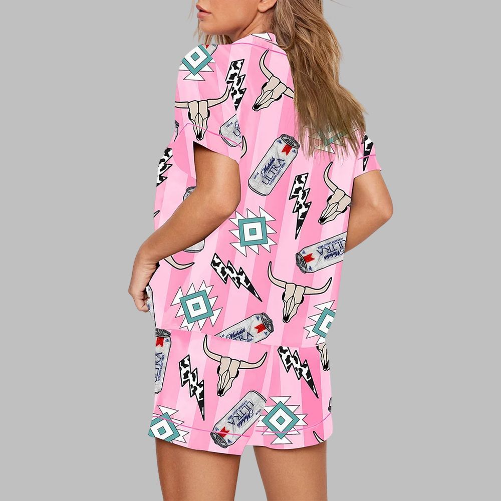 Michelob Ultra Western Cowboy Pink Pajama Set - Image 3