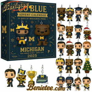 Michigan Wolverines Advent Calendar, Christmas Countdown Advent Calendar Gift Box with 24 Acrylic Ornaments