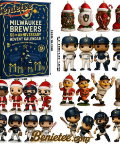 Milwaukee Brewers 55th Anniversary Advent Calendar 2025 Christmas Gift, Christmas Idea, Christmas Countdown Advent Calendar Gift Box with 24 Acrylic Ornaments