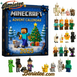 Minecraft Christmas Advent Calendar 2025, Christmas Countdown Advent Calendar Gift Box with 24 Acrylic Ornaments