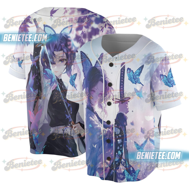 Alternative view of Toyo Cosplay Demon Slayer Kochou Shinobu Jersey Men Women 3D Baseball Jersey