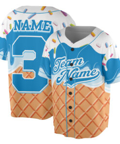 Alternative view of Personalized Ice Cream Drip Baseball Jersey For Boys, Ice Cream Drip Shirt, Baseball Ice Cream Drip, Baseball Jersey