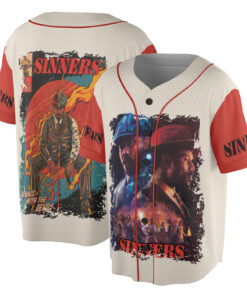 Alternative view of Sinner Movie Jersey, Aesthetic Sinners Horror Movie Vintage Graphic Unisex Heavy Cotton Jersey