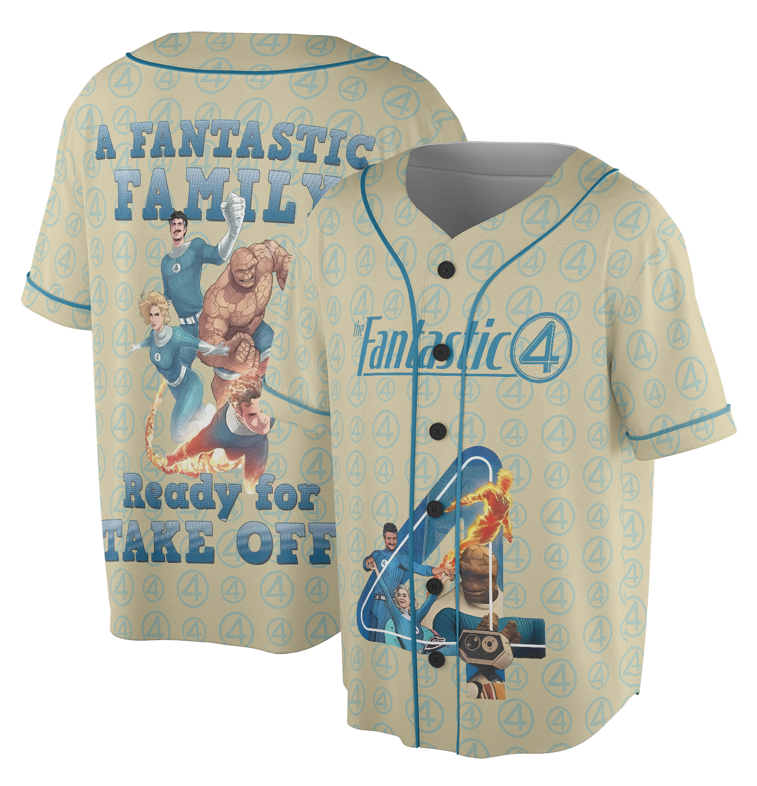 The Fantastic Four First Steps Unisex Baseball Jersey, Movie Jersey - Image 2