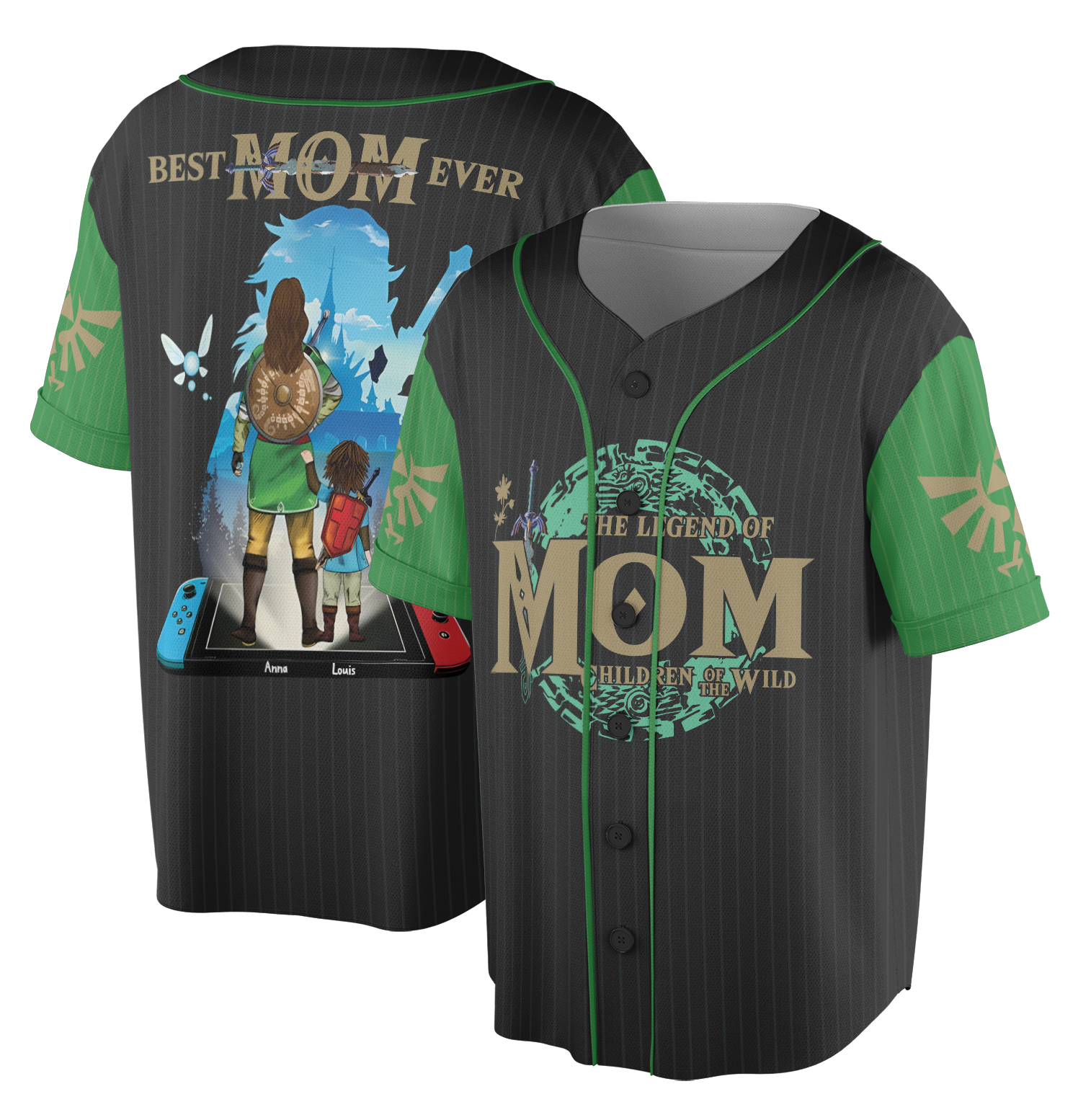 The Legend Of Mom Jersey Shirt, Personalized Zelda Mom Shirt, Best Mom Ever Shirt, Children Of The Wild, Mother's Day Gift - Image 3