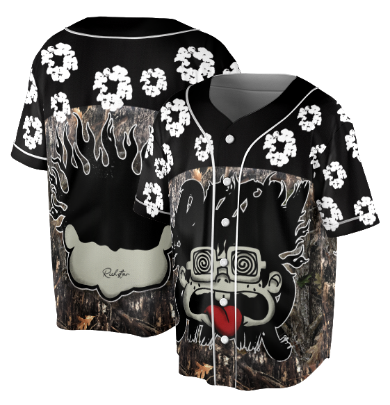 Vintage Big Face With Rich Star Camo Jungle wreath graphics Blokecore Blokette Jerseyfit Baseball Jersey - Image 2