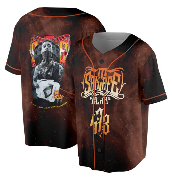 Alternative view of Santa Fe Klan Se Apago La Llama Playera Negra Dragon's Fire Black Jersey Mexico