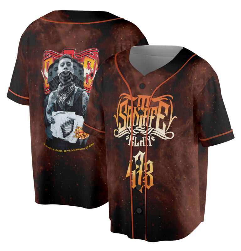 Alternative view of Santa Fe Klan Se Apago La Llama Playera Negra Dragon's Fire Black Jersey Mexico