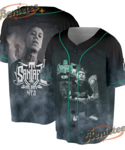 Alternative view of Santa Fe Klan Rap Jersey, Concert Merch Mexico Hip Hop Cumbia Latin Trap Baseball Jersey