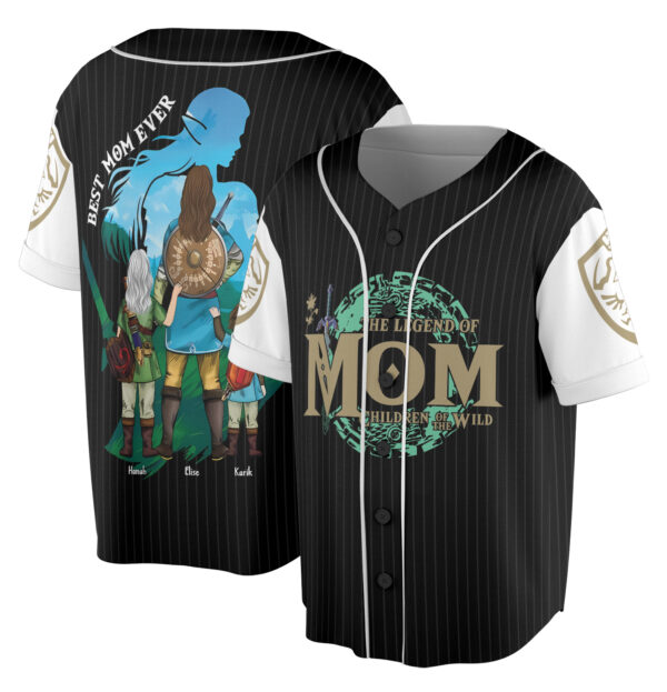 Alternative view of The Legend Of Mom Jersey Shirt, Personalized Zelda Mom Shirt, Best Mom Ever Shirt, Children Of The Wild, Mother's Day Gift