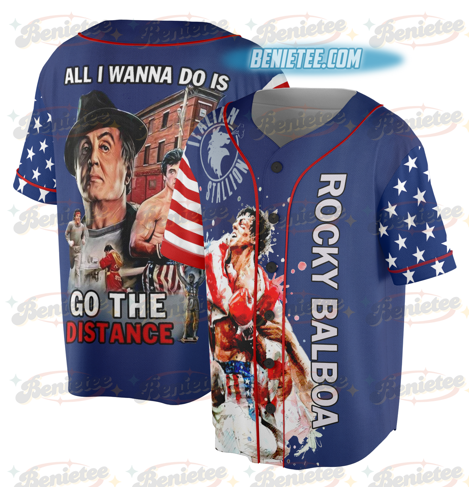 Rocky Balboa Go The Distance Personalized Baseball Jersey - Image 4