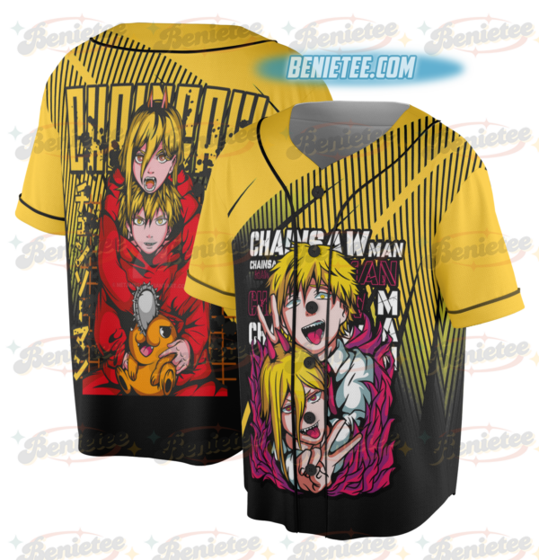 Alternative view of Nayuta Baseball Jersey Chainsaw Man Denji Makima Denji Anime Manga Jersey All Size