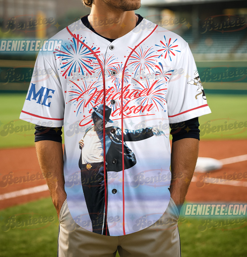 Custom Michael Jackson Independence Day Baseball Jersey Gift for Fans - Image 5