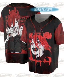 Alternative view of Chainsaw Man Heavy Jersey, Anime Lovers Tee, Manga Jersey, Japanese Anime Gift, Vintage Graphic Jersey - Unisex Heavy Cotton Baseball Jersey