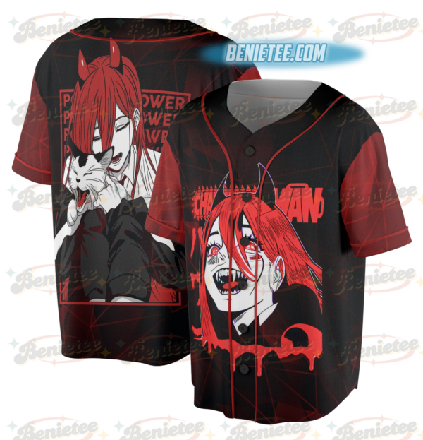 Alternative view of Chainsaw Man Heavy Jersey, Anime Lovers Tee, Manga Jersey, Japanese Anime Gift, Vintage Graphic Jersey - Unisex Heavy Cotton Baseball Jersey