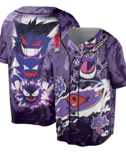 Alternative view of Trippy Ghostly Evolution Ghastly Haunter Gengar Anime Jersey