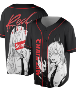 Alternative view of Senpai - Chainsaw Man Baseball Jersey, Anime Jersey