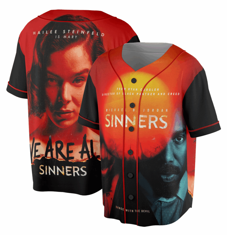 Alternative view of Funny Michael B. Jordan Sinners We Are All Sinners Only In Theaters 2025 Baseball Jersey
