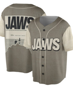 Alternative view of Unisex, Jaws Movie Jersey - Jaws, movie Jersey, 90s movie Baseball Jersey, retro movie, Jaws Jersey