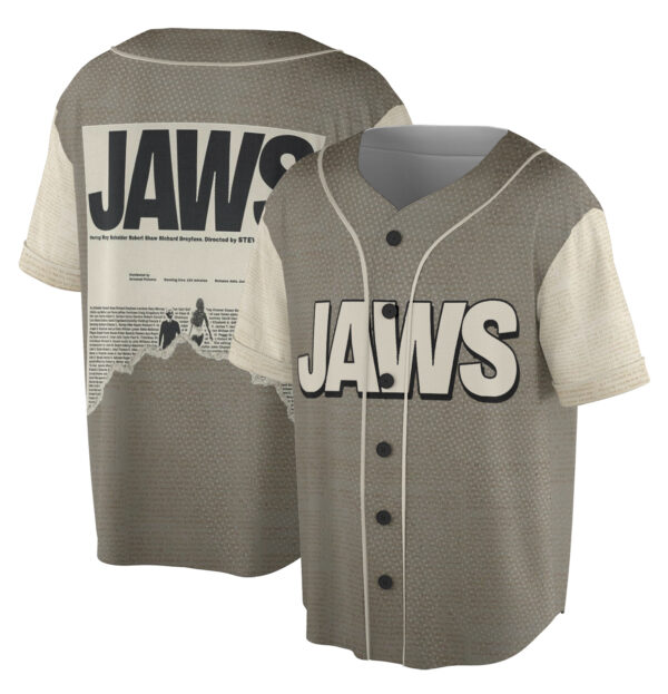 Alternative view of Unisex, Jaws Movie Jersey - Jaws, movie Jersey, 90s movie Baseball Jersey, retro movie, Jaws Jersey