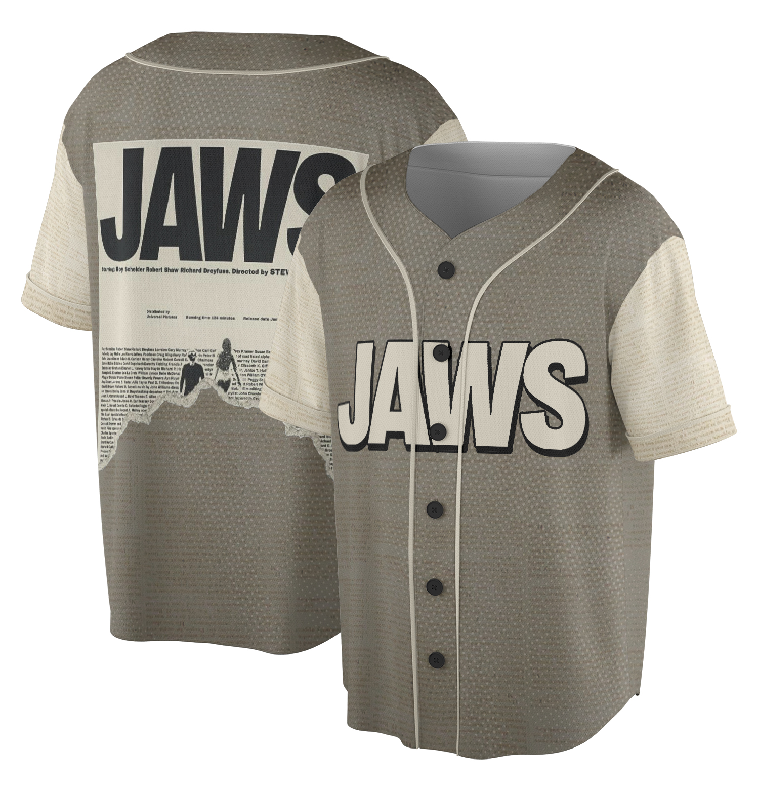 Unisex, Jaws Movie Jersey - Jaws, movie Jersey, 90s movie Baseball Jersey, retro movie, Jaws Jersey - Image 2