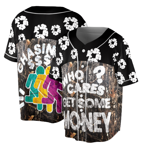 Who Cares Get Some Money Baseball Jersey, Funny Brand Jersey - Image 3