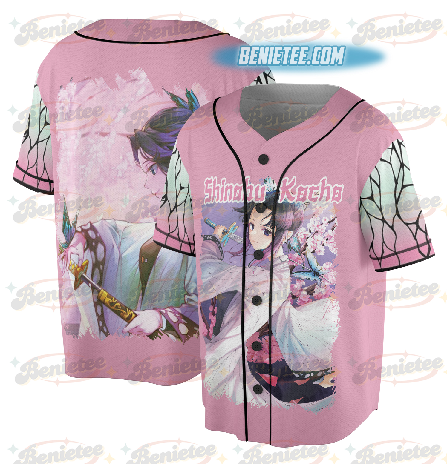 Demonslayer Shinobu Cherryblossom Battle Baseball Jersey - Image 2