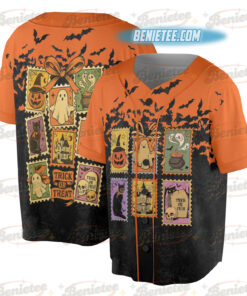 Alternative view of Vintage Halloween Cat Ghost Jersey, Girly Halloween Baseball Jersey, Preppy Fall Aesthetic, Halloween Jersey