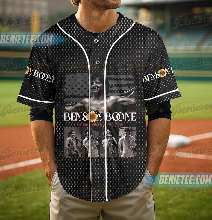 Benson Boone Vintage Shirt, Tour Album 2025 Concert Gift Unisex Baseball Jersey - Image 4