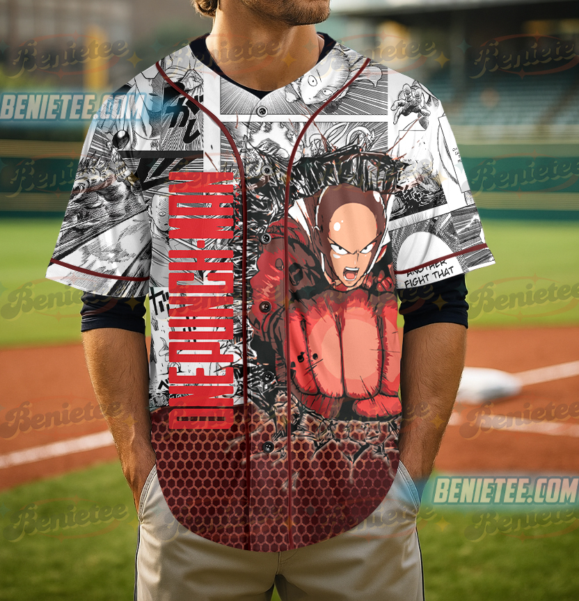 Saitama One Punch Man Sleeveless Baseball Jersey - Image 4