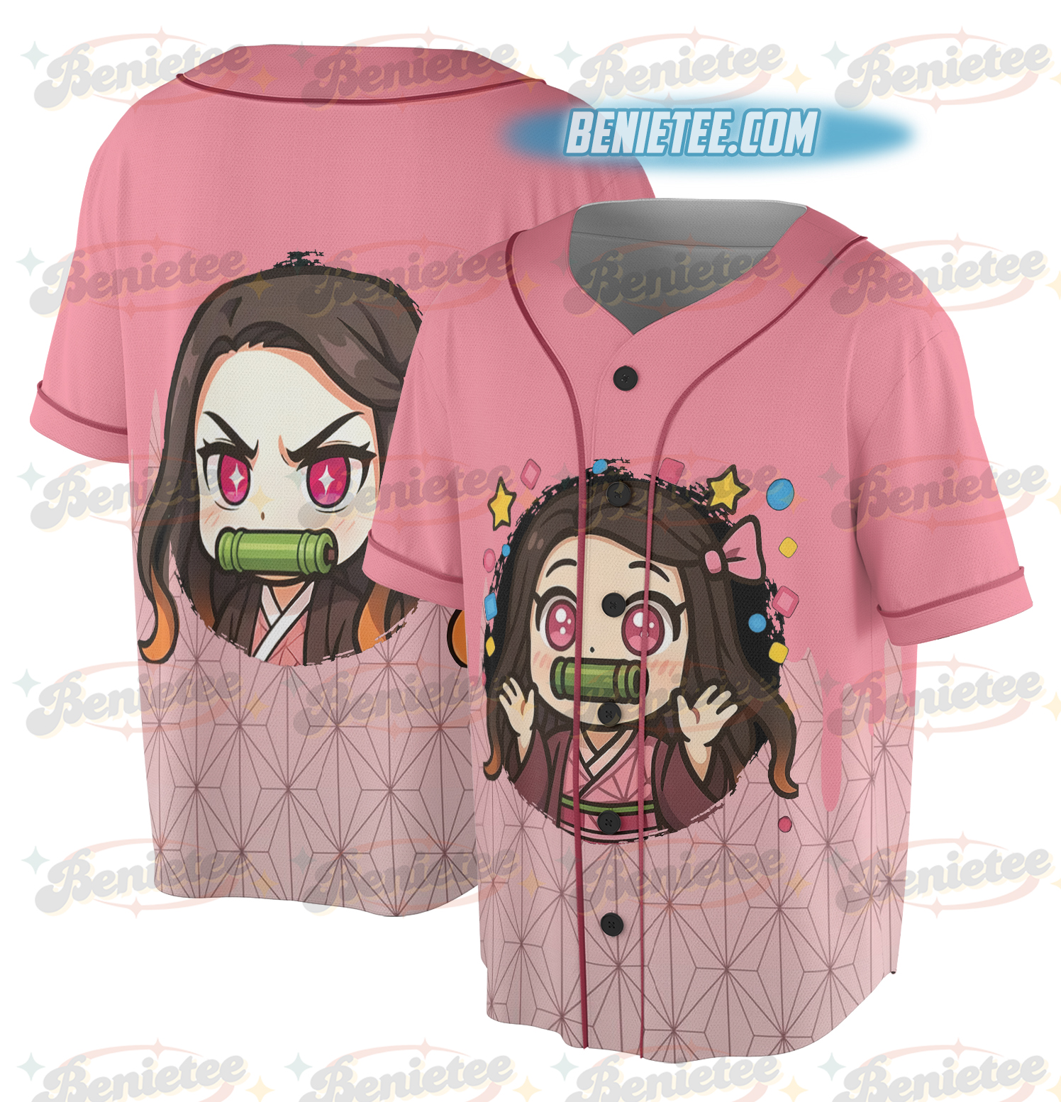 Emotes Demon Slaye Jersey – Twitch & Discord, Nezuko, Anime Streamer Assets Baseball Jersey - Image 2