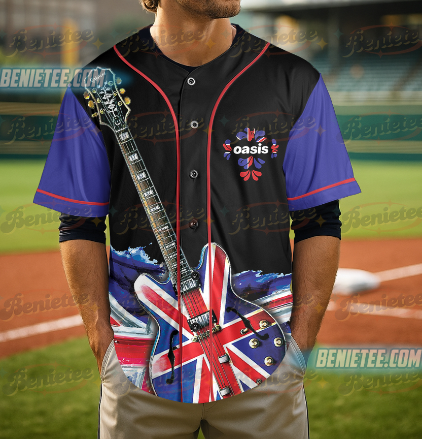 Oasis Live 2025 Tour Dont Look Back Is Angel 3D Baseball Jersey - Image 4