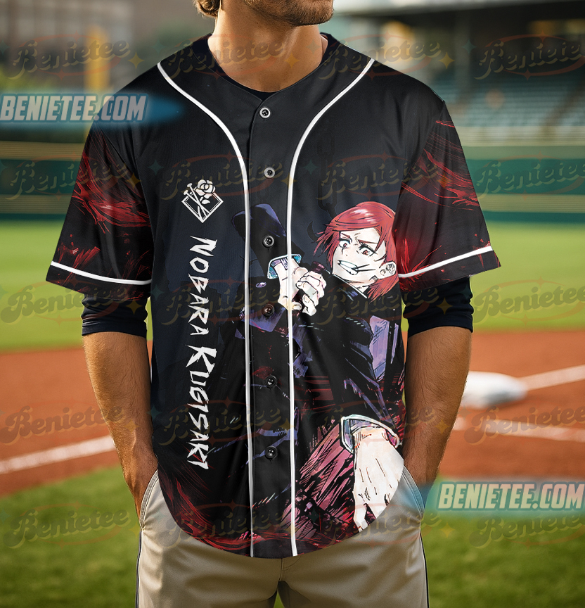 Jujutsu Kaisen Nobara Kugisaki Jersey Gojo Anime Manga Graphic Baseball Jersey - Image 4