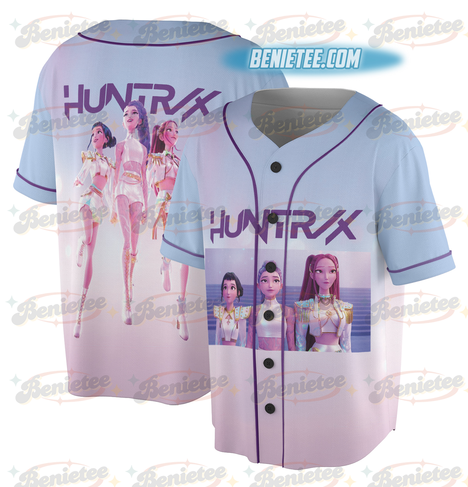 Huntrix Girl Kpop Demo Movie Vintage Shirt, Kpop Demon Hunters Baseball Jersey - Image 2