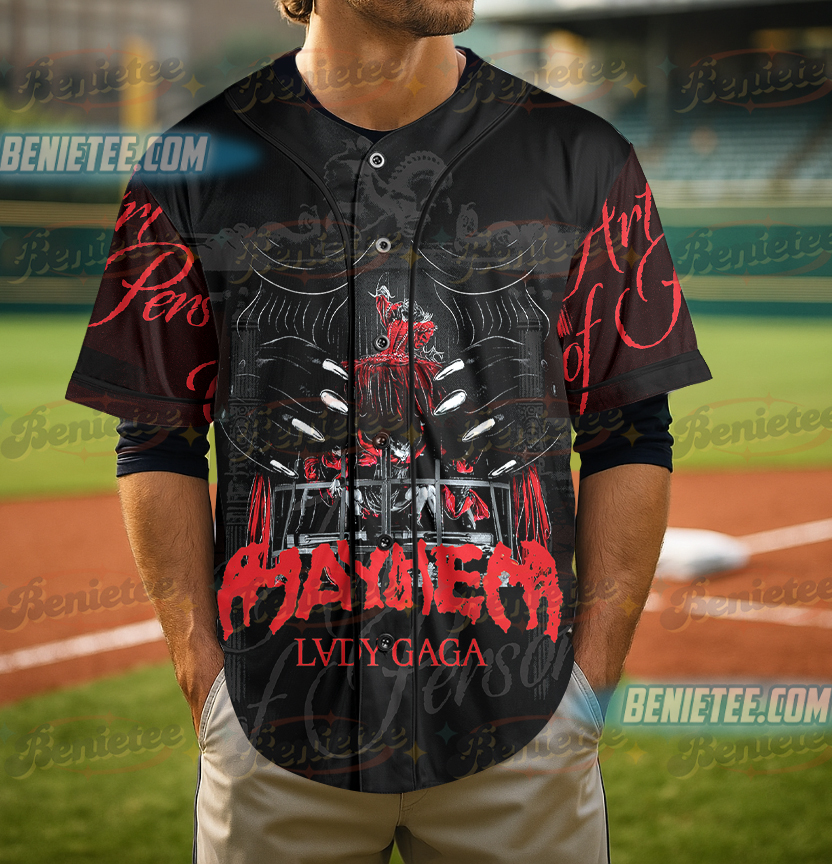 Mayhem Tour Baseball Jersey, Lady gaga Shirt, Pop Music Lover Jersey, Gift for Little Monster - Image 4